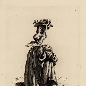 Woman in English-style dress, era of Marie Antoinette