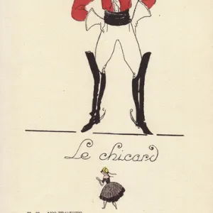 Woman in fancy dress costume as a dandy, le chicard