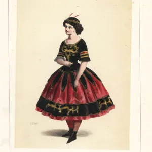 Woman in fancy-dress costume of a demon