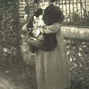 Woman holding a cat
