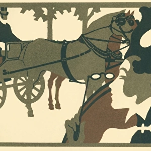 Woman and a horse carriage
