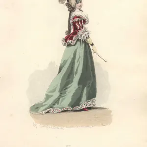 Woman in jacket and skirt, era of Marie Antoinette