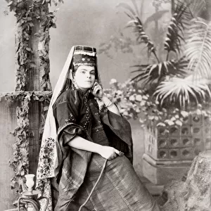 Woman from Jerusalem, c. 1880 s, with hookah