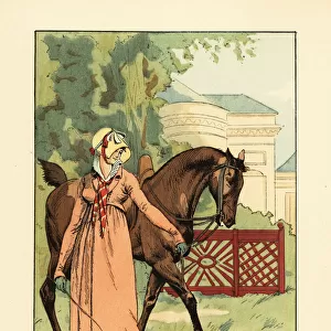 Woman leading a horse in the Parc de Bagatelle, 1807
