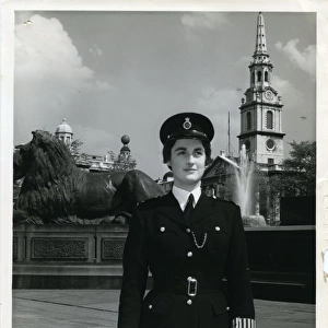 Woman police officer on duty in Central London