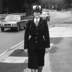 Woman police officer on duty in London