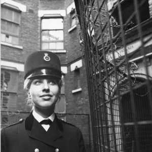 Woman police officer in Hartnell uniform, London