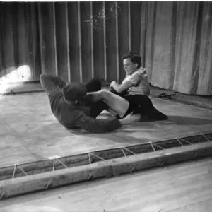 Woman police officer in self-defence training exercise