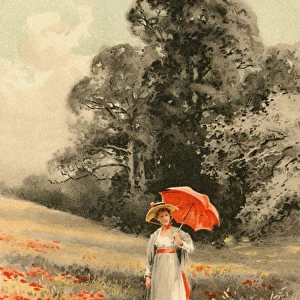 Woman in a poppy field