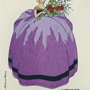 Woman in purple crinoline