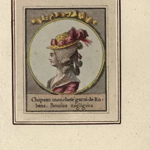 Woman with ringlets in a polka-dotted hat, 1783