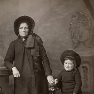 Woman in Salvation Army uniform and little boy