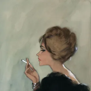 Woman smoking by David Wright