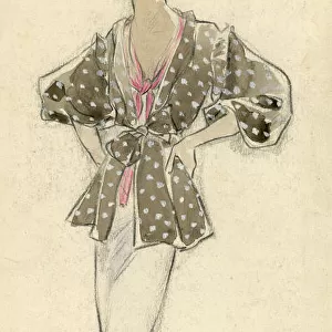 Woman wearing spotted blouse 1930s