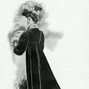 Woman wearing a velvet cloak 1905