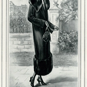 Woman in a winter fur coat 1923