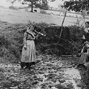 Women by a brook, 1890s