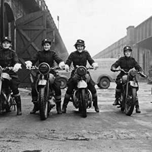 Women dispatch riders in training, WW2