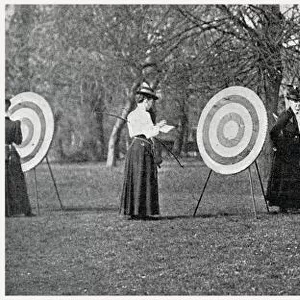 Women examining scores. Date: 1901