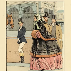 Women on the fashionable rue de Richelieu, Paris, 1854