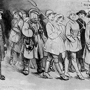 Women finding themselves suddenly unemployed in 1919