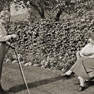 Two women in a garden