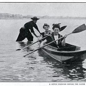 Women kayaking in northern France 1904