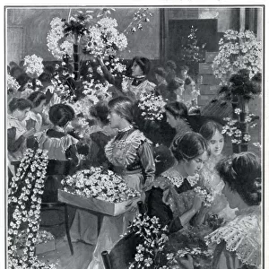 Women making flowers 1912