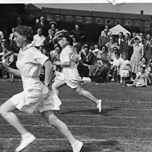 Women police officers in athletics event