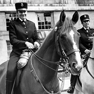 Two women police officers on horseback, London