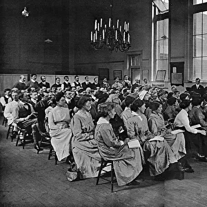 Women being trained at an L. C. C. technical college, WW1