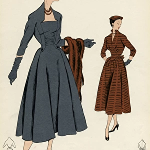 Women wearing tailored dresses 1954
