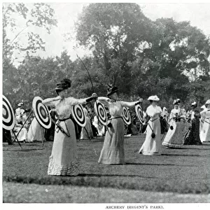 Womens archery in Regents Park, London 1900