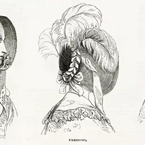 Womens fashionable bonnets 1844