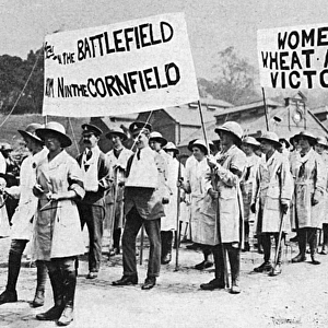 Womens Land Army rally in Lincoln, WW1