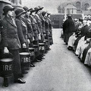 Womens Volunteer Reserve - Fire-fighting Drill at a London