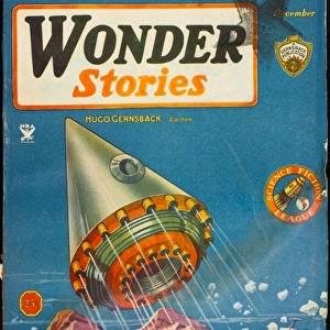 Wonder Stories Scifi Magazine Cover, The Alien Room