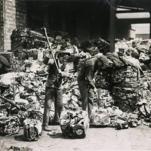 WORKMEN PREPARING SCRAP