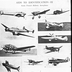 World War 2 recognition poster of French military aircraft