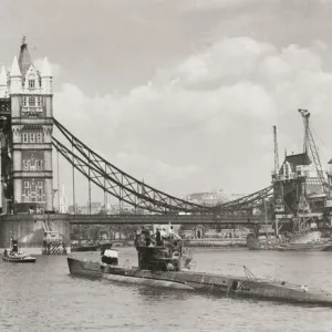 World War II captured German U boat Tower Bridge London