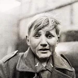 World War II - a young captured German soldier in distress