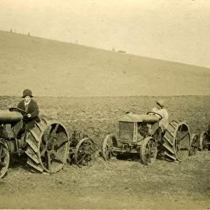 World War One Womens Land Army with Three Fordson Tractors