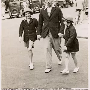 Worthing Sussex - Father with his son and daughter