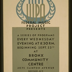 WPA Federal Music Project presents a series of programs ever
