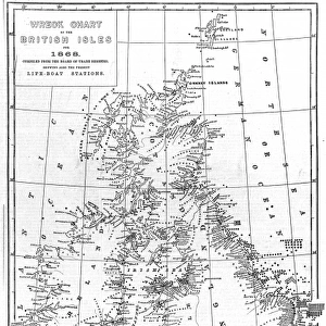 Wreck Chart of the British Isles For 1868