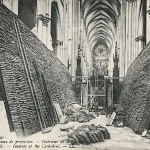 WW1 - Amiens Cathedral, France - Protection from air attack WW1 - Amiens Cathedral, France - Protection from air attack