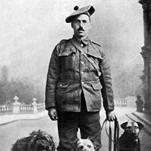 WW1 dogs, Keeper Reid with messenger dogs