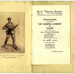 WW1 Fundraiser Programme, Savoy Theatre