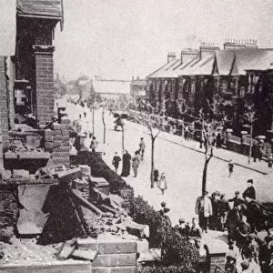 WW1 - Home Front - Zeppelin Raid on Southend - bomb damage
