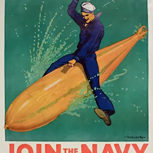 WW1 poster, Join the Navy, the Service for Fighting Men. Date: circa 1917